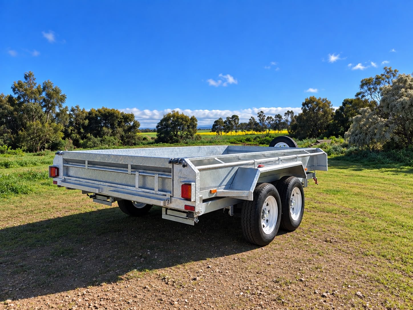 12X6 Hydraulic Flat Top Trailer - Tandem Axle - Image 11