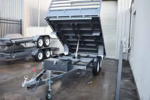 8X6 Hydraulic Flat Top Trailer - Tandem Axle