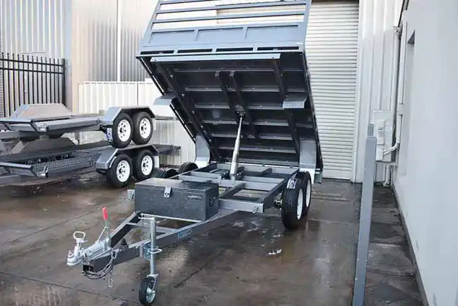 10X8 Hydraulic Flat Top Trailer - Tandem Axle - Image 3