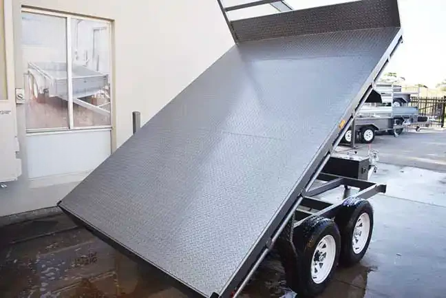 10X8 Hydraulic Flat Top Trailer - Tandem Axle - Image 2