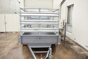 10x6 Box Trailer W/Stock Crate - Tandem Axle