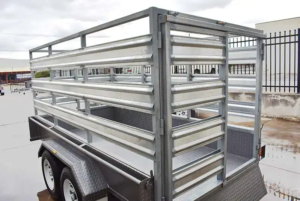 12x5 Box Trailer W/Stock Crate - Tandem Axle
